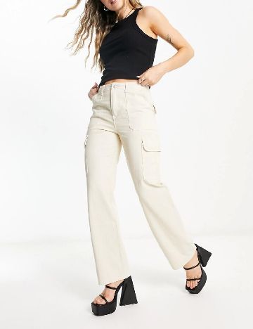 Pantaloni Signature 8, crem