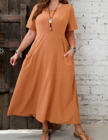 Rochie lunga SHEIN CURVE, portocaliu