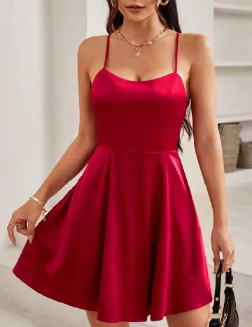 Rochie scurta SHEIN, grena Rosu