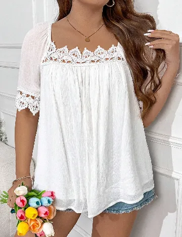 Bluza SHEIN CURVE, alb