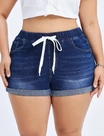 Pantaloni scurti SHEIN CURVE, albastru