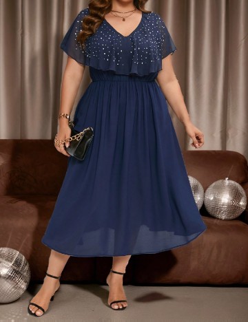 Rochie medie SHEIN CURVE, bleumarin