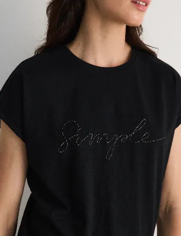 Tricou Reserved, negru Negru
