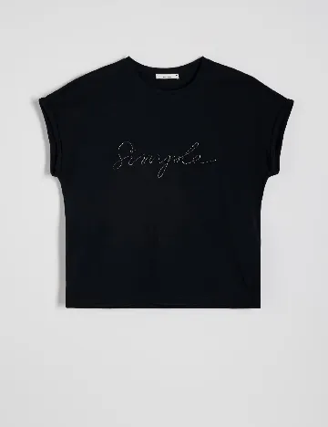 Tricou Reserved, negru Negru
