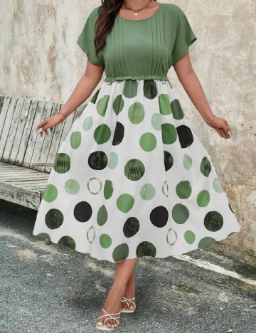 Rochie medie SHEIN CURVE, verde