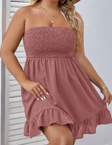 Rochie scurta SHEIN CURVE, roz pudra inchis