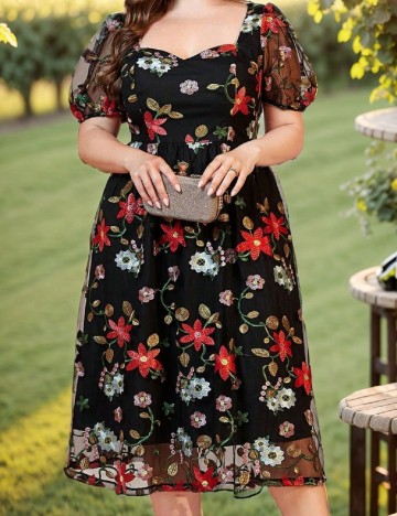 Rochie medie SHEIN CURVE, negru
