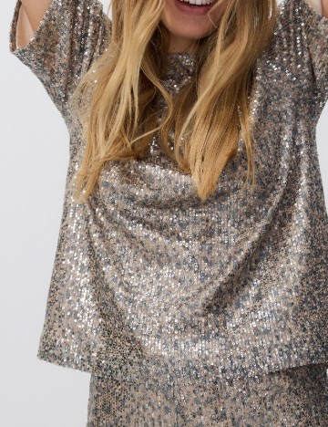 Bluza Reserved, crem/gri