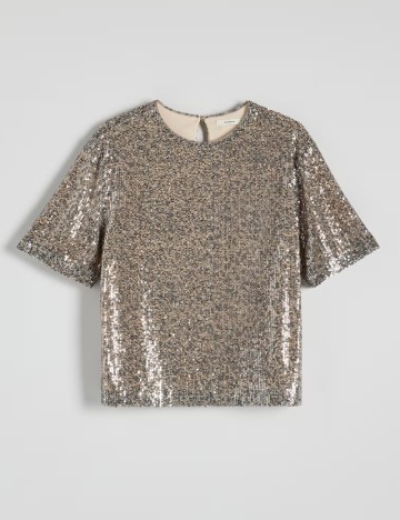 Bluza Reserved, crem/gri