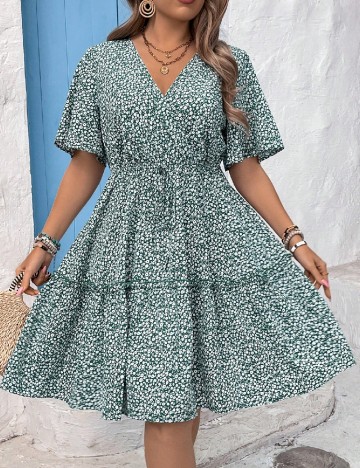 Rochie scurta SHEIN CURVE, verde