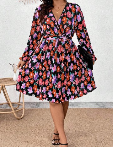 Rochie scurta SHEIN CURVE, floral print