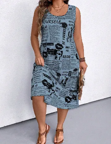 Rochie medie SHEIN CURVE, albastru Albastru