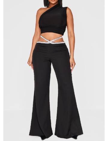 Pantaloni PRETTYLITTLETHING, negru