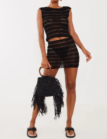 Top PRETTYLITTLETHING, negru
