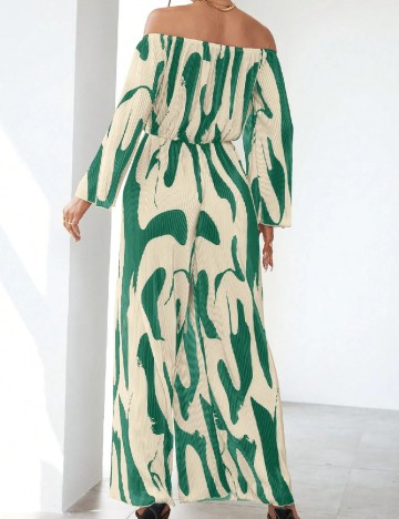 Salopeta SHEIN, ecru/verde