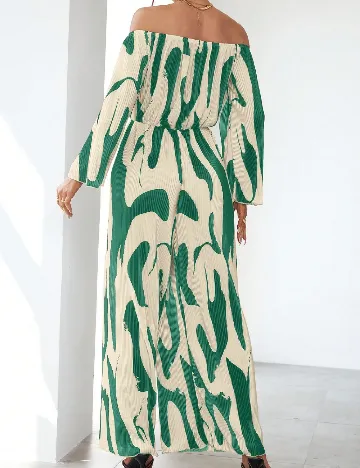 Salopeta SHEIN, ecru/verde