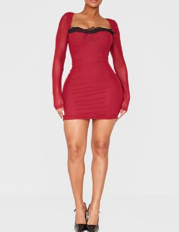 Rochie scurta PRETTYLITTLETHING, rosu