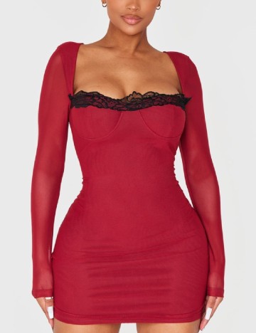 Rochie scurta PRETTYLITTLETHING, rosu