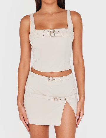 Fusta PRETTYLITTLETHING, bej