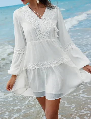 Rochie scurta SHEIN, alb Alb