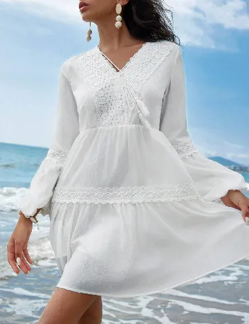 Rochie scurta SHEIN, alb Alb