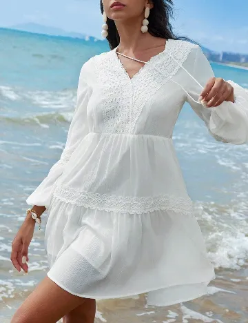 Rochie scurta SHEIN, alb Alb