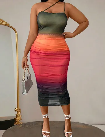 Rochie medie SHEIN CURVE, mix culori