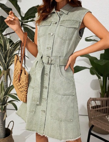 Rochie scurta SHEIN, verde