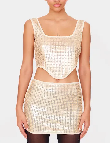 Fusta PRETTYLITTLETHING, crem
