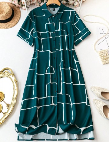 Rochie medie SHEIN CURVE, verde