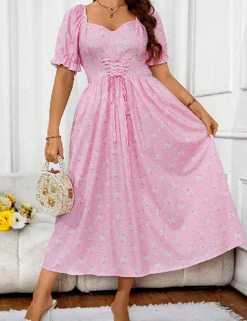 Rochie medie SHEIN CURVE, roz