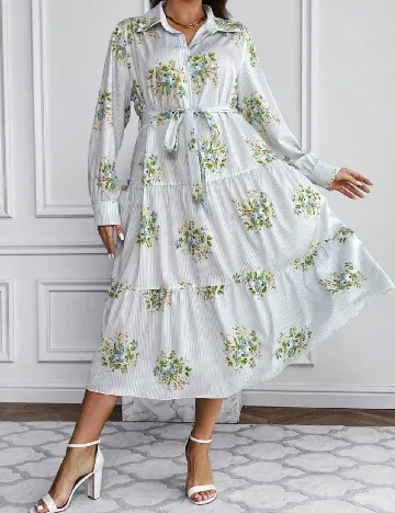 Rochie medie SHEIN CURVE, bleu Albastru