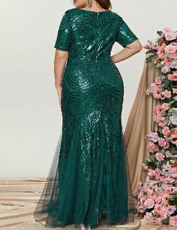 Rochie lunga Faeriesty Plus Size, verde