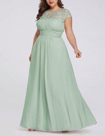 Rochie lunga Ever-Pretty Plus Size, verde