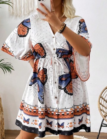 Rochie scurta SHEIN CURVE, alb