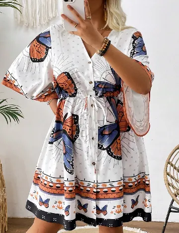 Rochie scurta SHEIN CURVE, alb
