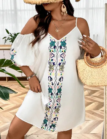 Rochie scurta SHEIN CURVE, ecru