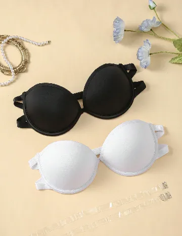 Set sutiene 2 bucati SHEIN, alb/negru Negru