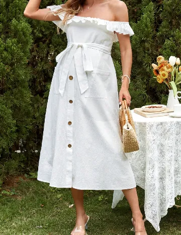 Rochie medie SHEIN Maternity, alb