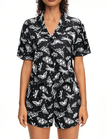 Pijama Romwe, negru Negru