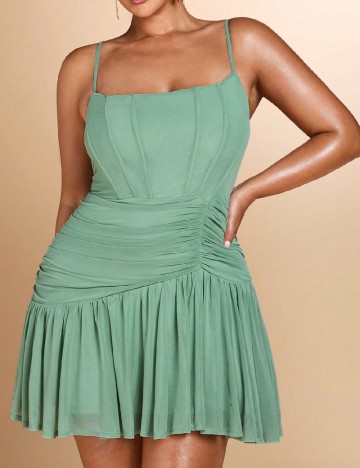 Rochie scurta SHEIN CURVE, verde