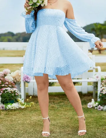 Rochie scurta SHEIN CURVE, bleu