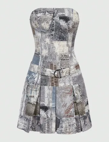 Rochie scurta Romwe, gri Gri