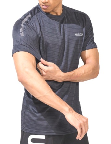 Tricou SHEIN, gri/alb