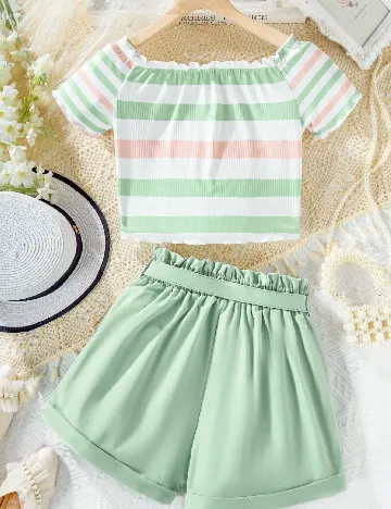 Compleu Shein Kids, mix culori Verde