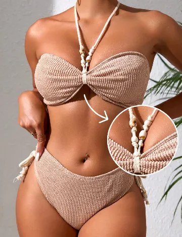 Costum de baie SHEIN, crem Crem