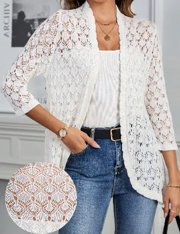 Blazer SHEIN, alb Alb