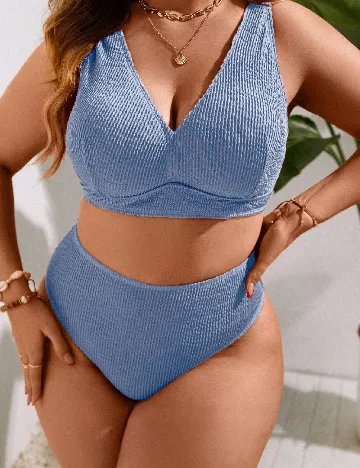 Costum de baie SHEIN CURVE, albastru Albastru