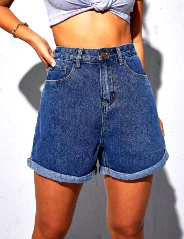 Pantaloni scurti SHEIN, albastru