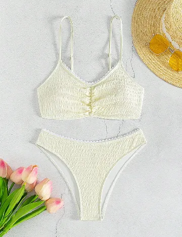 Costum de baie SHEIN, ecru Alb